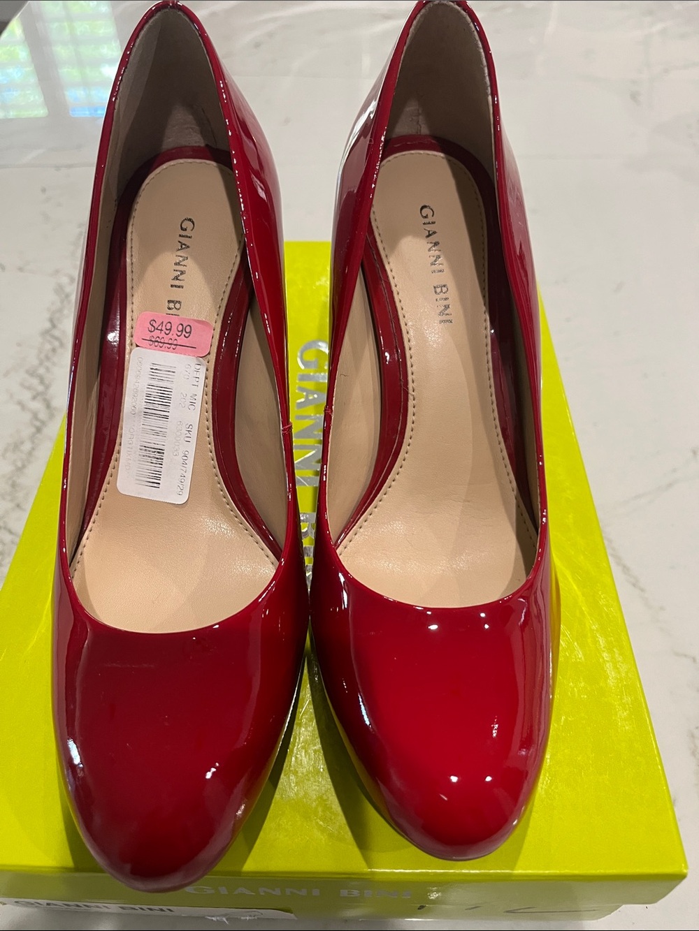Gianni Bini Shiny Red Patent Pumps